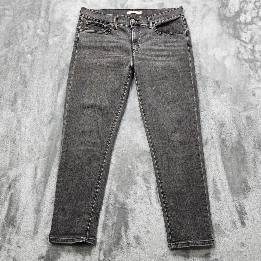Levi's Jeans Womens 30 Gray Boyfriend Distressed Crop Ankle Stretch Denim Casual